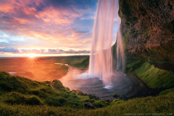 Iceland-Seljalandsfoss-sunset-Andreas-Kunz-Photography